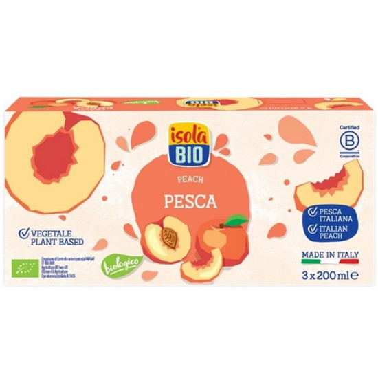 Peach Juice with Gluten Free Agave 3x200ml Isola ECO - Juices