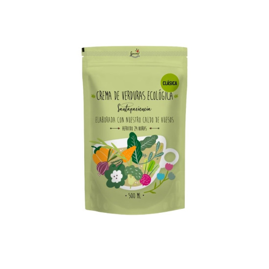 Crema de verduras Clásica caldo de huesos 500 ml Doypack SantaPaciencia ECO