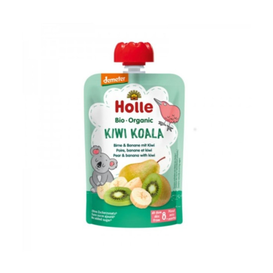 Pouch Pure de pera, plàtan i kiwi 100gr Holle ECO