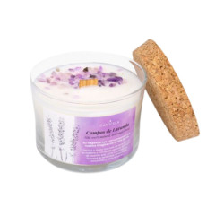 Vela perfumado Campos de Lavanda con Amatista Canvela ECO