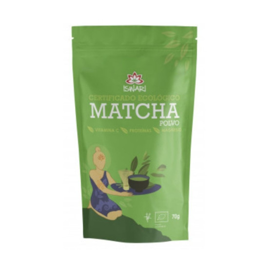 Matcha Verde en Polvo Sin Gluten Vegan 70g Iswari ECO