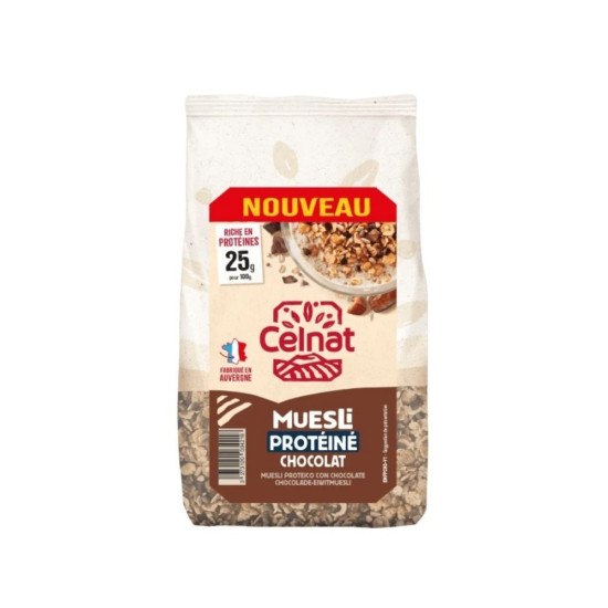 Muesli Proteína Chocolate 375g Celnat ECO 