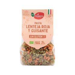 Pasta de Lenteja Roja y Guisante Sin Gluten 250g El Granero ECO