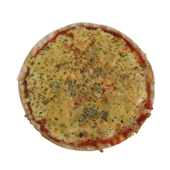 Pizza fraîche au fromage de chèvre, brie et roquefort. Pâtes bio sans gluten PastaSelecta