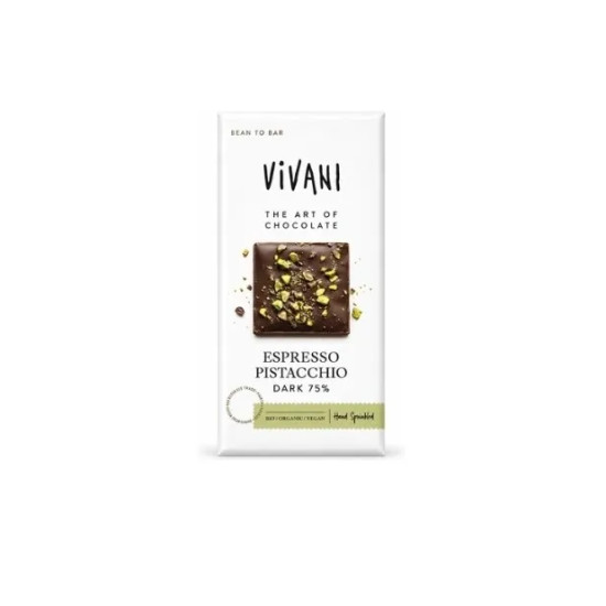 Xocolata Negre 85% amb Cafè i Festuc amb sucre de coco 80gr Vivani ECO
