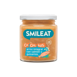 Pot de riz brun bio au saumon et aux petits pois (cachitos) 230 g sans gluten Smileat