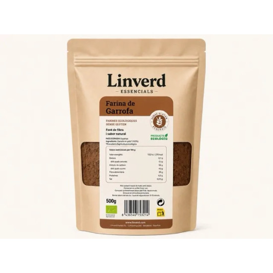 Harina de algarroba ecológica sin gluten 500 g Linverd -