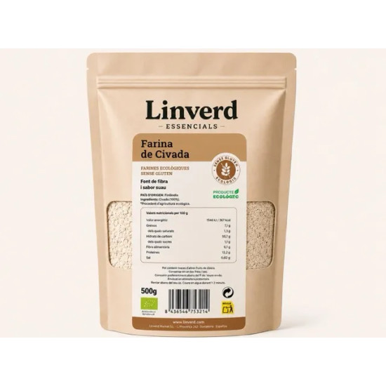 Harina de avena ecológica sin gluten 500 g Linverd -