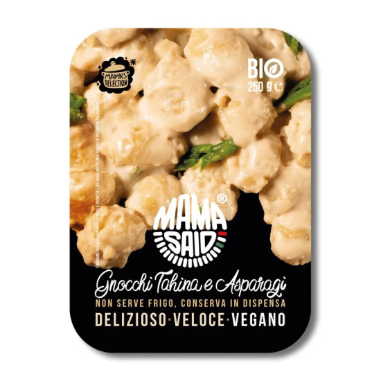 Plato Gnocchi de tahina y espárragos Ecológico, plato preparado 250gr MamaSaid