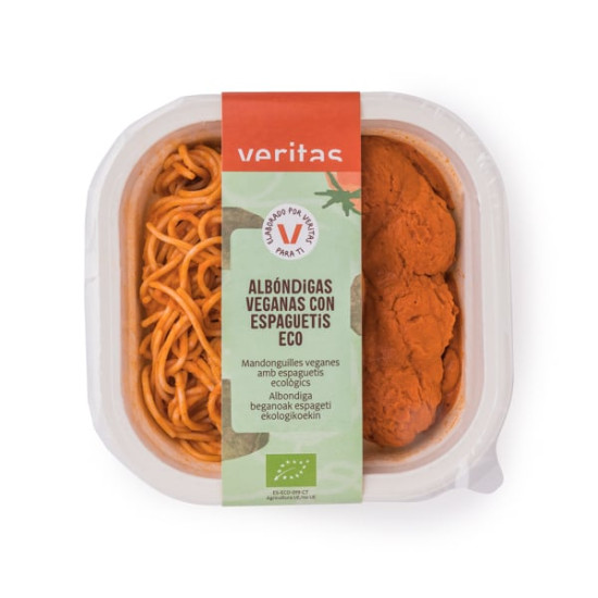 Albóndigas veganas con espaguetis Ecológicas, plato preparado 330gr Veritas