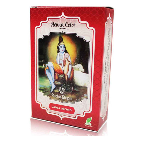 Henna Caoba Oscuro Tinte Vegetal en Polvo 100 g Radhe Shyam