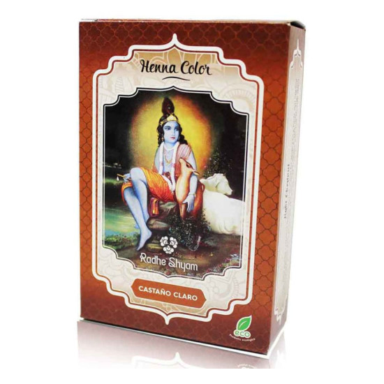 Henna Castaño Claro Tinte Vegetal en Polvo 100 g Radhe Shyam