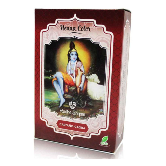 Henna Castaño Caoba Tinte Vegetal en Polvo 100 g Radhe Shyam