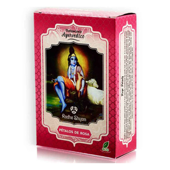 Pétalos de Rosa en Polvo Tratamiento Ayurvédico para Cabello y Piel 100 g Radhe Shyam