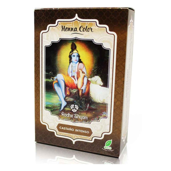 Henna Castaño Intenso Tinte Vegetal en Polvo 100 g Radhe Shyam