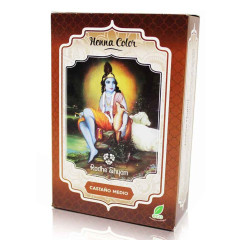 Henna Castaño Medio Tinte Vegetal en Polvo 100 g Radhe Shyam