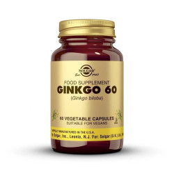 Ginkgo Biloba 60 mg extracto de hoja 60 cápsulas vegetales Solgar