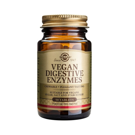 Vegan Enzimas Digestivas masticables 50 comprimidos Solgar