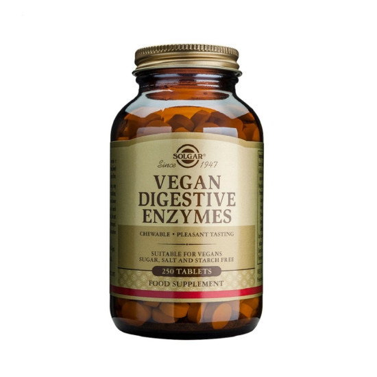 Vegan Enzimas Digestivas masticables 250 comprimidos Solgar