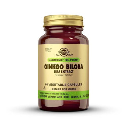 Ginkgo Biloba 90 mg extracto de hoja 60 cápsulas vegetales Solgar