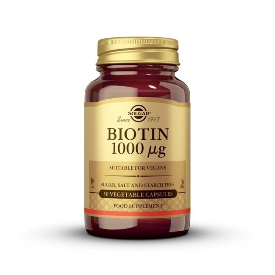 Biotina Vitamina B8 1000 µg 50 càpsules vegetals Solgar