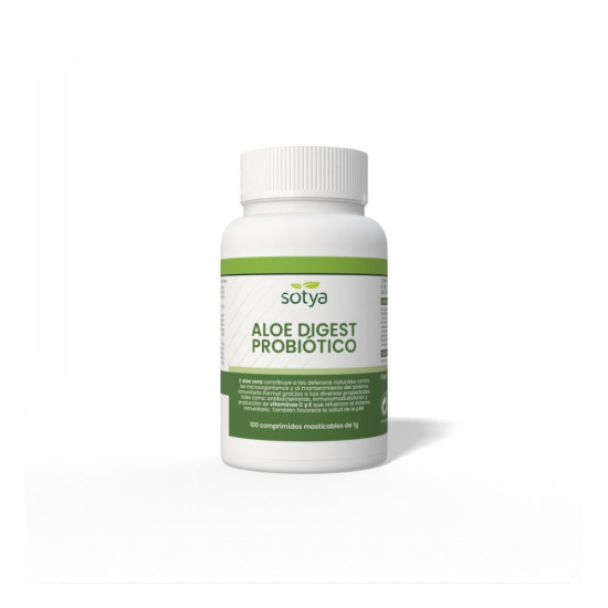 Aloe Digest Probiotic with Aloe Vera, Pineapple and Papain 100 chewable tablets Sotya
