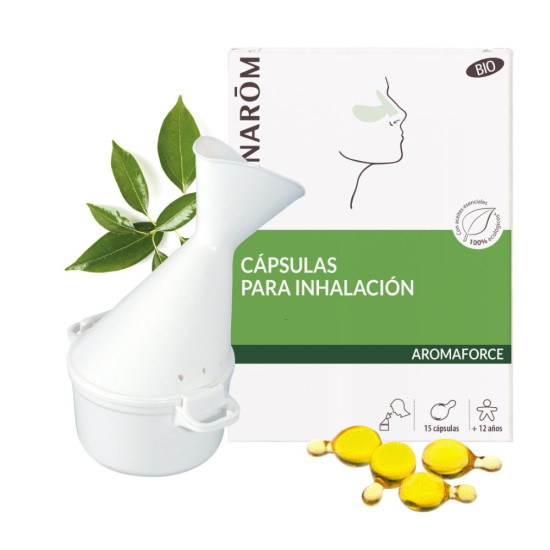Aromaforce Inhalation Capsules with Organic Essential Oils 15 capsules + Inhaler Pranarom