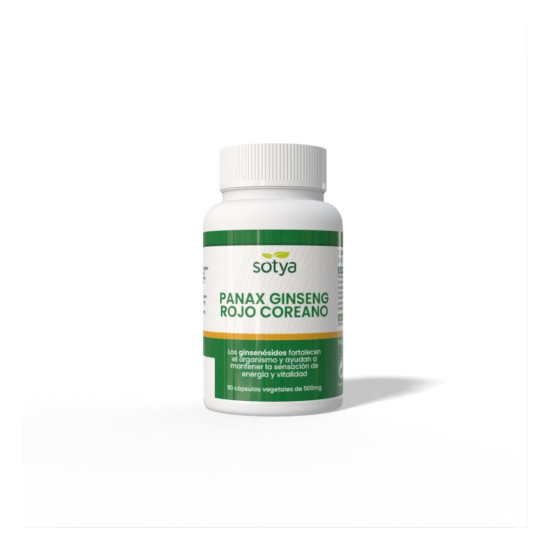 Panax Ginseng Rojo Coreano 90 cápsulas vegetales de 500 mg Sotya