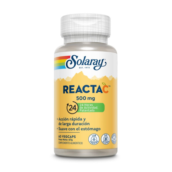 Vitamina C Reacta-C 500 mg amb Bioflavonoides 60 càpsules vegetals Solaray