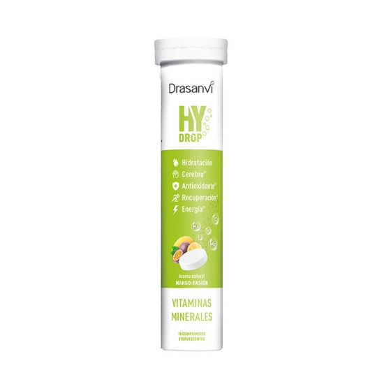 Hydrop Electrolitos Efervescentes con Magnesio, Potasio y Vitaminas Sabor Mango 18 comprimidos Drasanvi