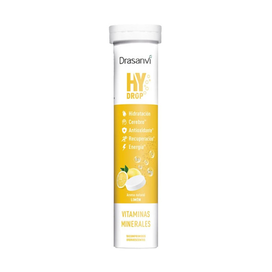Hydrop Électrolytes Effervescents au Magnésium, Potassium et Vitamines Goût Citron 18 comprimés Drasanvi