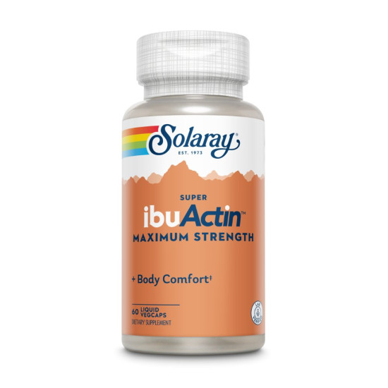 Super Ibuactin Houblon, Bromélaïne, Saule, Gingembre et Curcuma 60 gélules Solaray