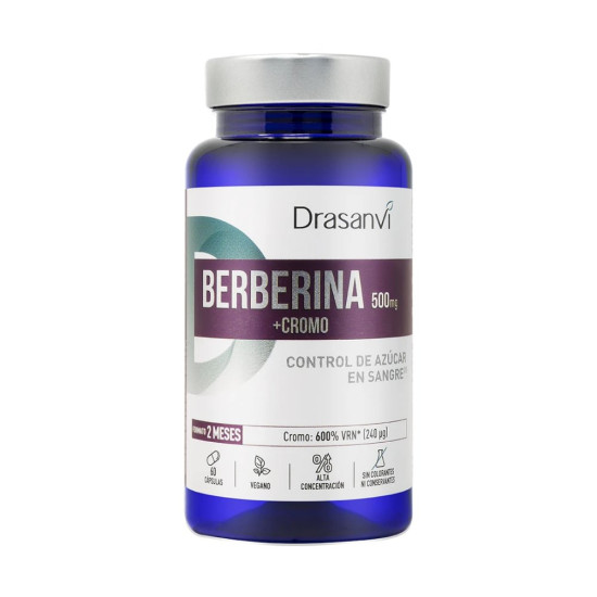 Berberine 500 mg with Chromium 60 capsules Nutrabasics Drasanvi