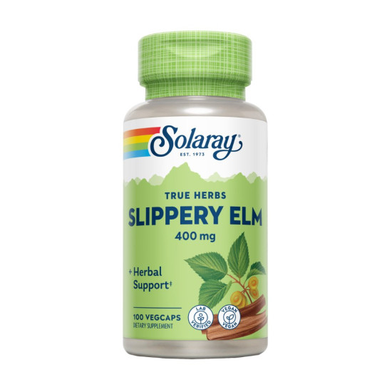 Slippery Elm Écorce d'Orme Rouge 400 mg 100 gélules végétales Solaray