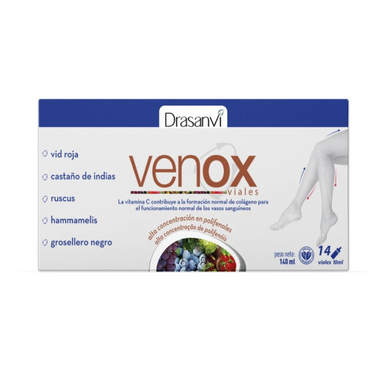 Venox Castaño de Indias, Hamamelis y Vid Roja 14 viales Drasanvi