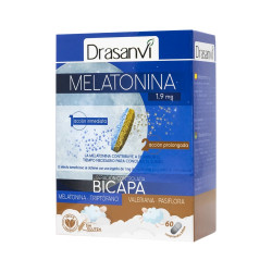 Melatonina Bicapa 1,9 mg con Valeriana, Pasiflora y Triptófano 60 comprimidos Drasanvi