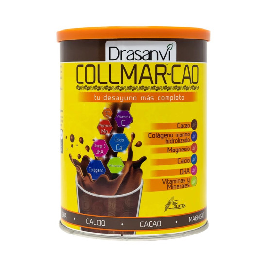 Collmar Cao Cacao con Colágeno Marino, DHA, Vitaminas y Minerales 300 g Drasanvi