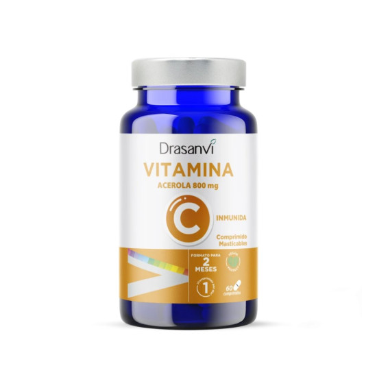 Natural Acerola Vitamin C 200 mg Chewable Forest Fruit Flavour 60 tablets Drasanvi