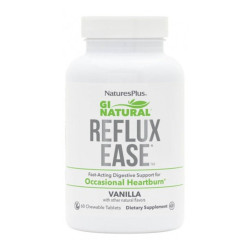 GI Natural Reflux Ease Enzimas Vegetales y Sales Carbonatadas 60 comprimidos masticables Nature's Plus