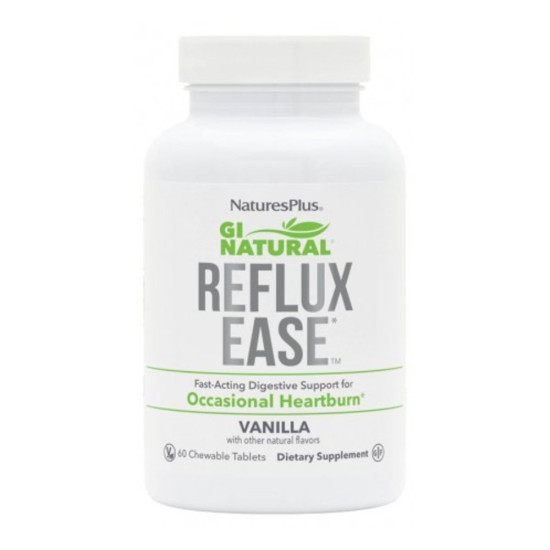 GI Natural Reflux Ease Enzimas Vegetales y Sales Carbonatadas 60 comprimidos masticables Nature's Plus
