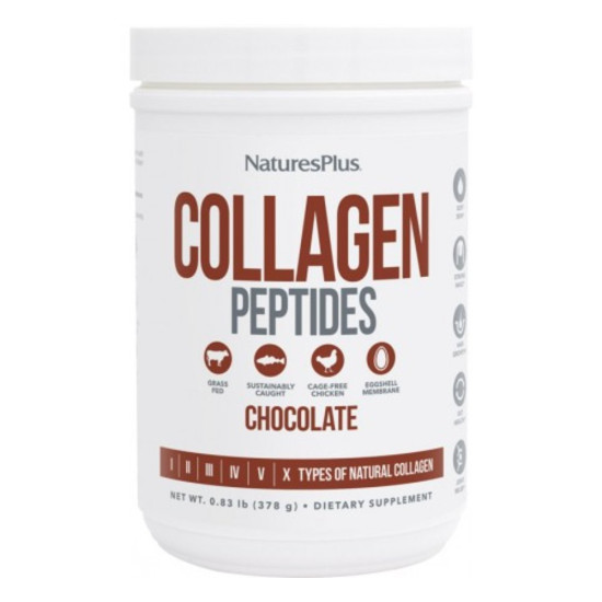 Colágeno Collagen Peptides en polvo sabor chocolate 378 g Nature's Plus