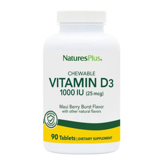 Vitamin D3 1000 IU Chewable Red Berry Flavour 90 tablets Nature's Plus