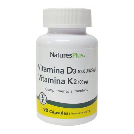 Vitamina D3 1000 UI y K2 MK-7 100 mcg 90 cápsulas Nature's Plus