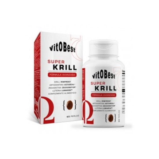 Super Krill Huile de Krill à l'Astaxanthine, Lutéine et Zéaxanthine 60 capsules molles Vitobest