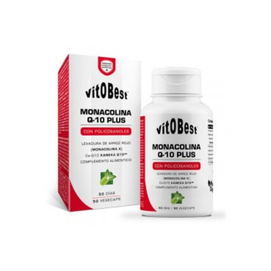 Monacolina Q10 Plus Levadura de Arroz Rojo, Policosanoles y Coenzima Q10 50 cápsulas Vitobest