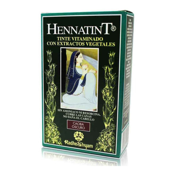 Tinte Hennatint Caoba Oscuro sin amoniaco 60 ml Radhe Shyam