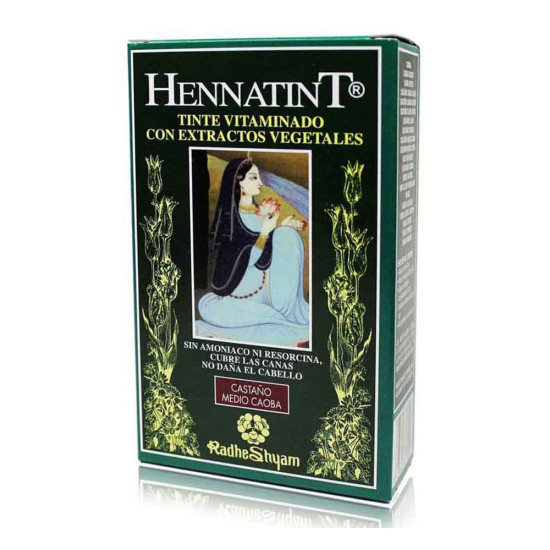Tint Hennatint Castaño Medio Caoba sense amoníac 60 ml Radhe Shyam