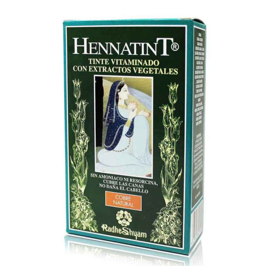 Tinte Hennatint Cobre Natural sin amoniaco 60 ml Radhe Shyam