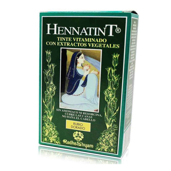 Tinte Hennatint Rubio Dorado sin amoniaco 60 ml Radhe Shyam