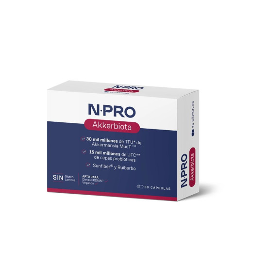 Akkerbiota Akkermansia y Probióticos 30 cápsulas NPro